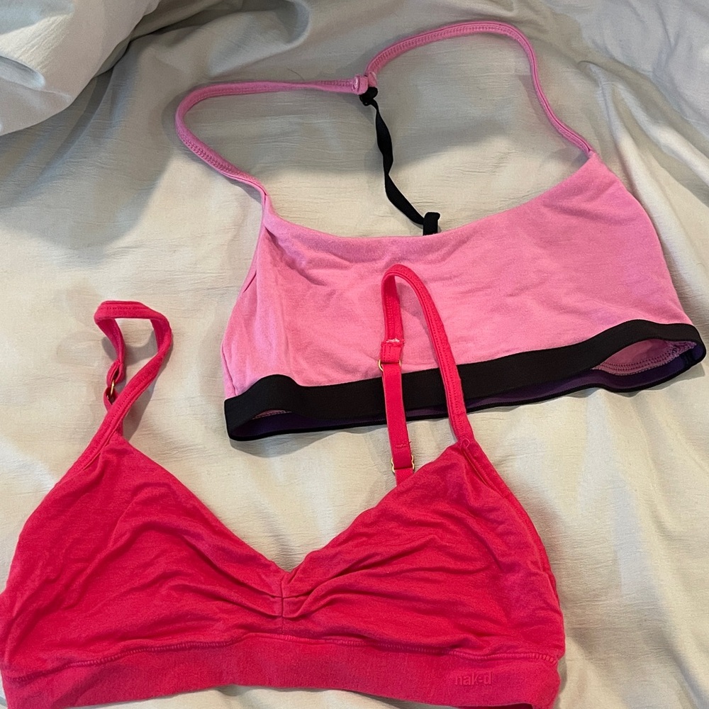 2 Set of Women's Bralettes in Pink Size Small